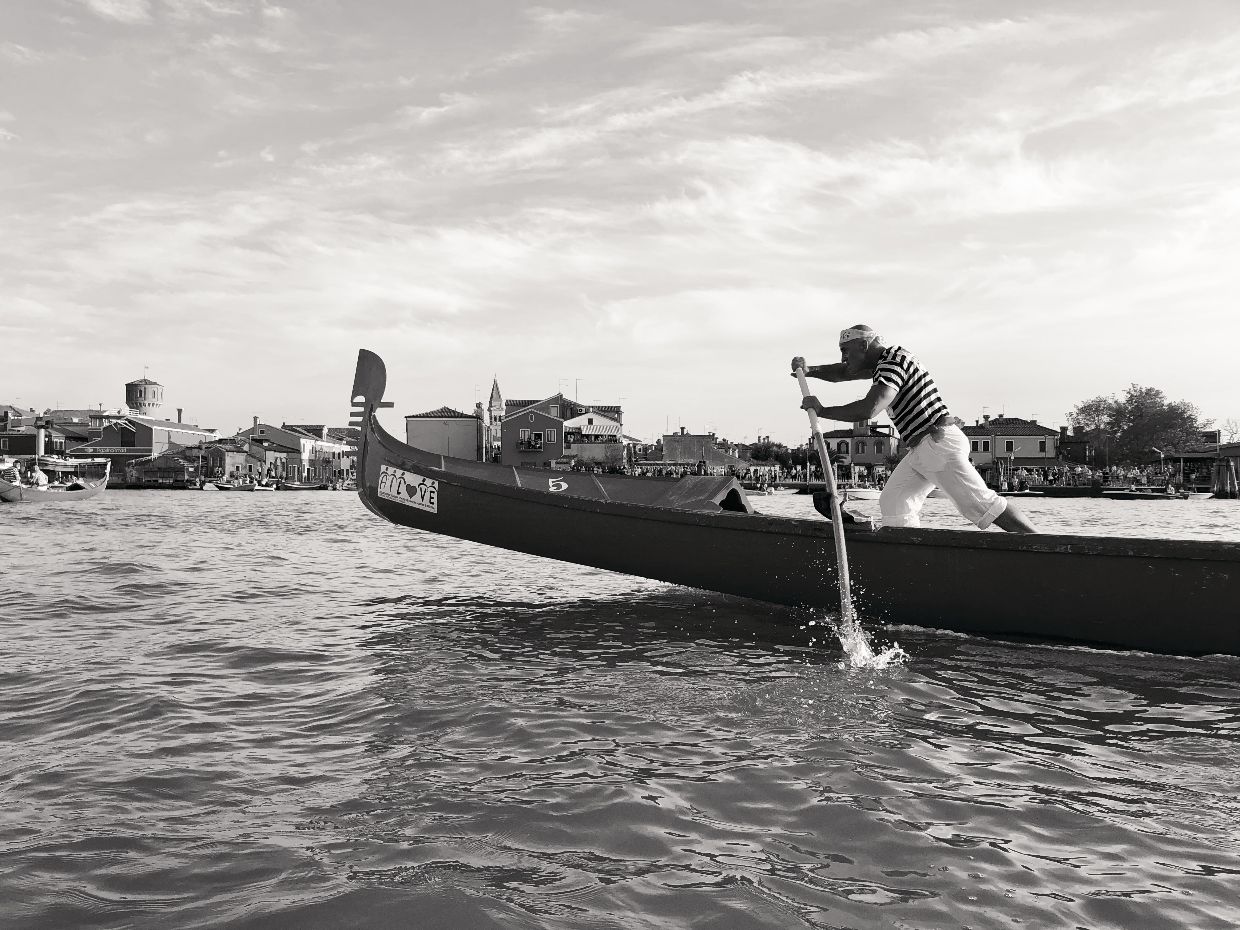 A rowing boat in Burano, Venice